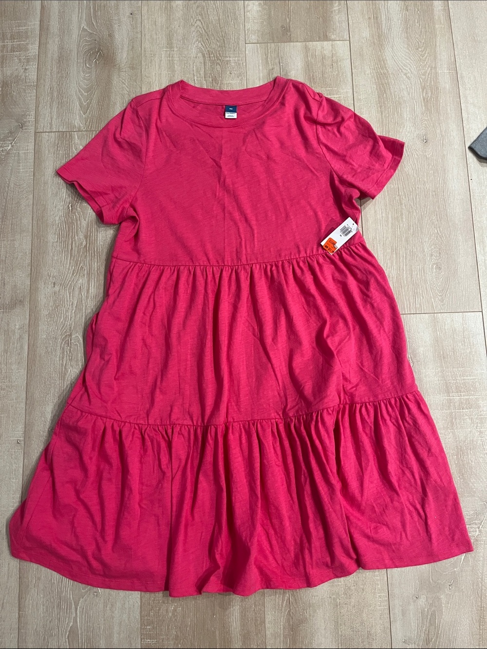 Old Navy Pink Tiered Short-Sleeve Girls' Dress